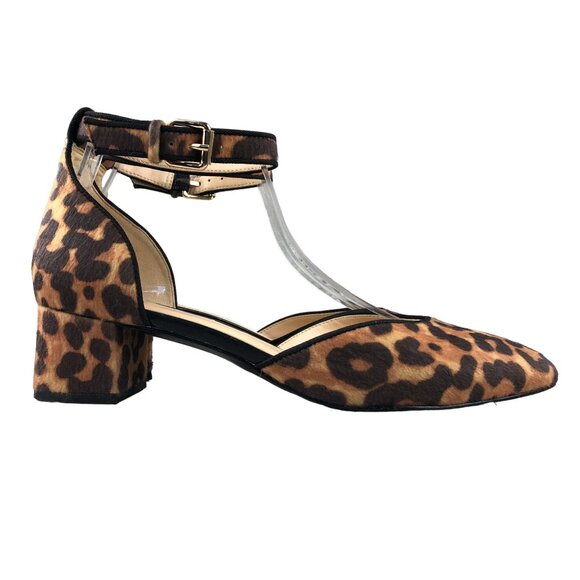 CAbi Women's Size 8M Kiki Brown Leopard Print Ankle Strap Block Heel Sandals - Picture 1 of 12